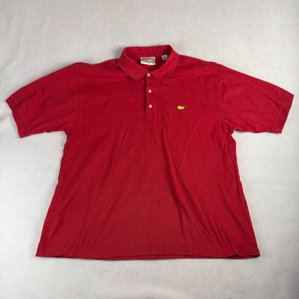 Augusta National Golf Shop Mens XL Red Mercerized Cotton Masters Polo Shirt